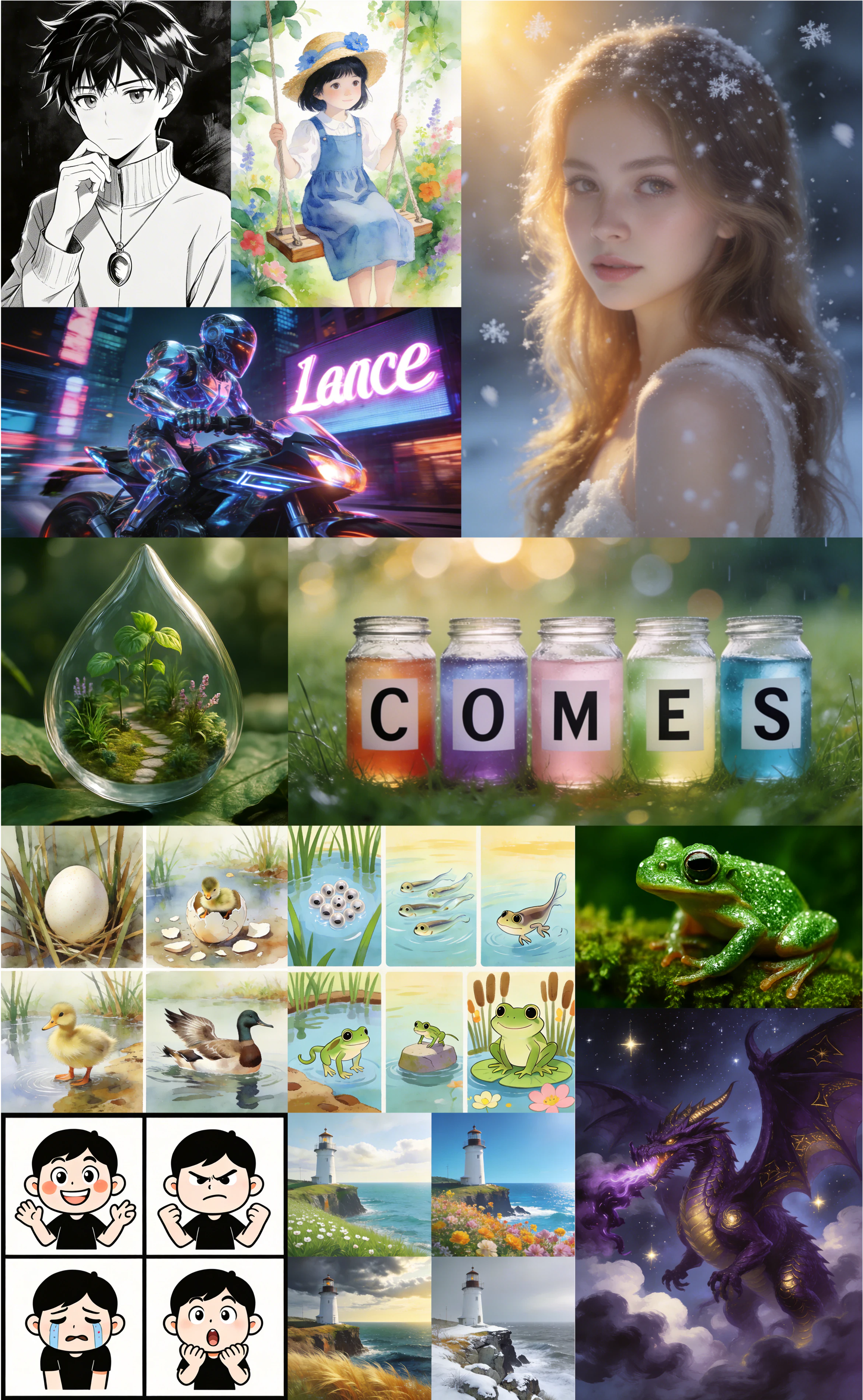 Lance text-to-image generation examples
