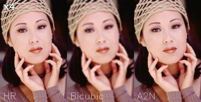 Comparing Bicubic upscaling against the models x2 upscaling on Set5 Image 4 Comparing Bicubic upscaling against the models x2 upscaling on Set5 Image 4