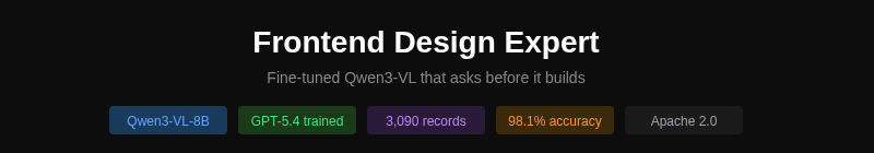 Frontend Design Lite — Fine-tuned Qwen3-VL that asks before it builds
