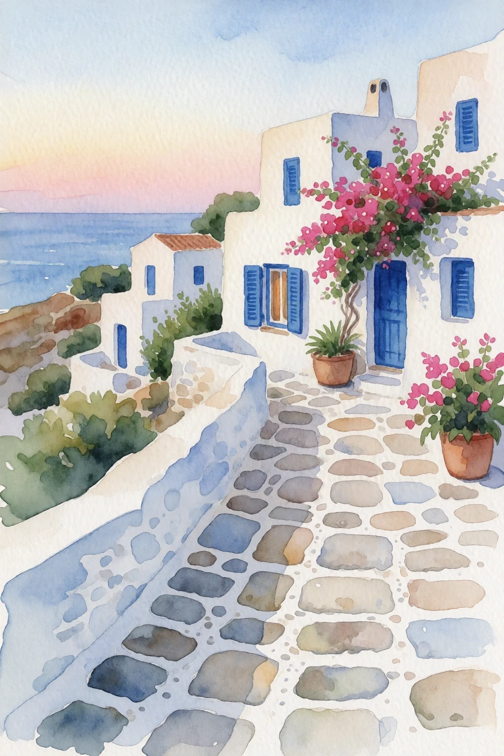 Watercolor downward extension